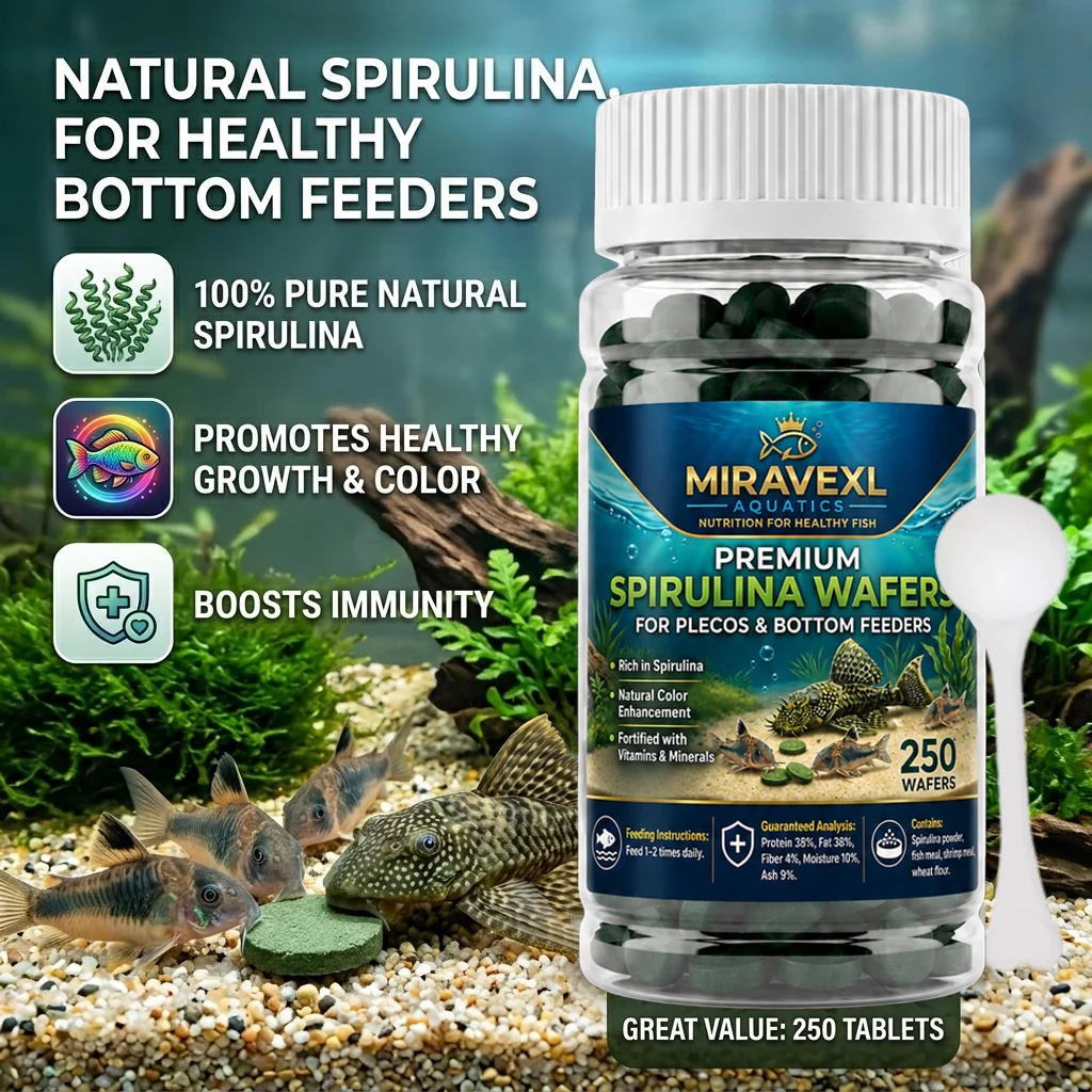 Aquarium Fish Vitamin - Yüksek Saflıkta Spirulina Batan Tabletler: Dip