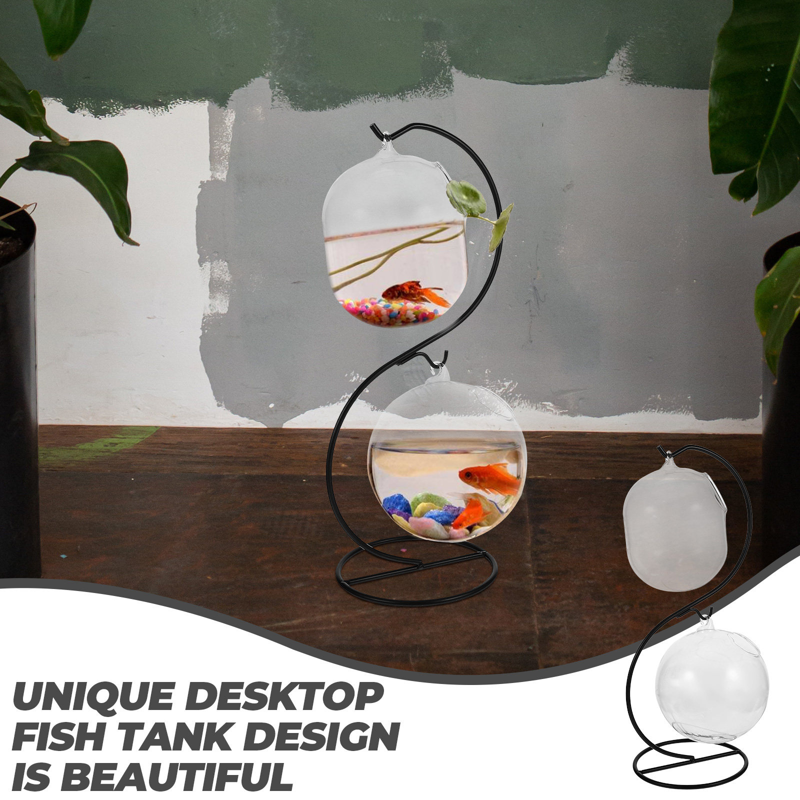 Fish Aquarium Home - 1 Set Şeffaf Masaüstü Balık Akvaryumu,