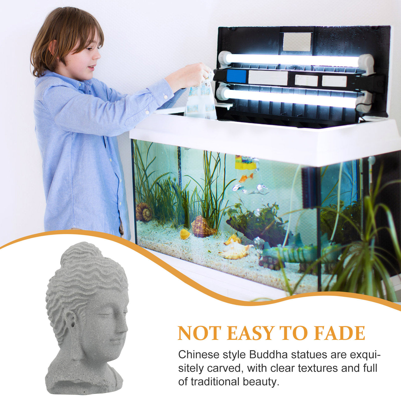 Meditasyon Eden Buda Başı Heyk - Fish Aquarium Home incelemesi ve fiyatı