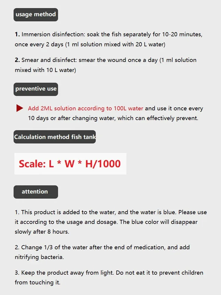 1/2 şişe metilen mavi solüsyon - Aquarium Fish Vitamin incelemesi ve fiyatı