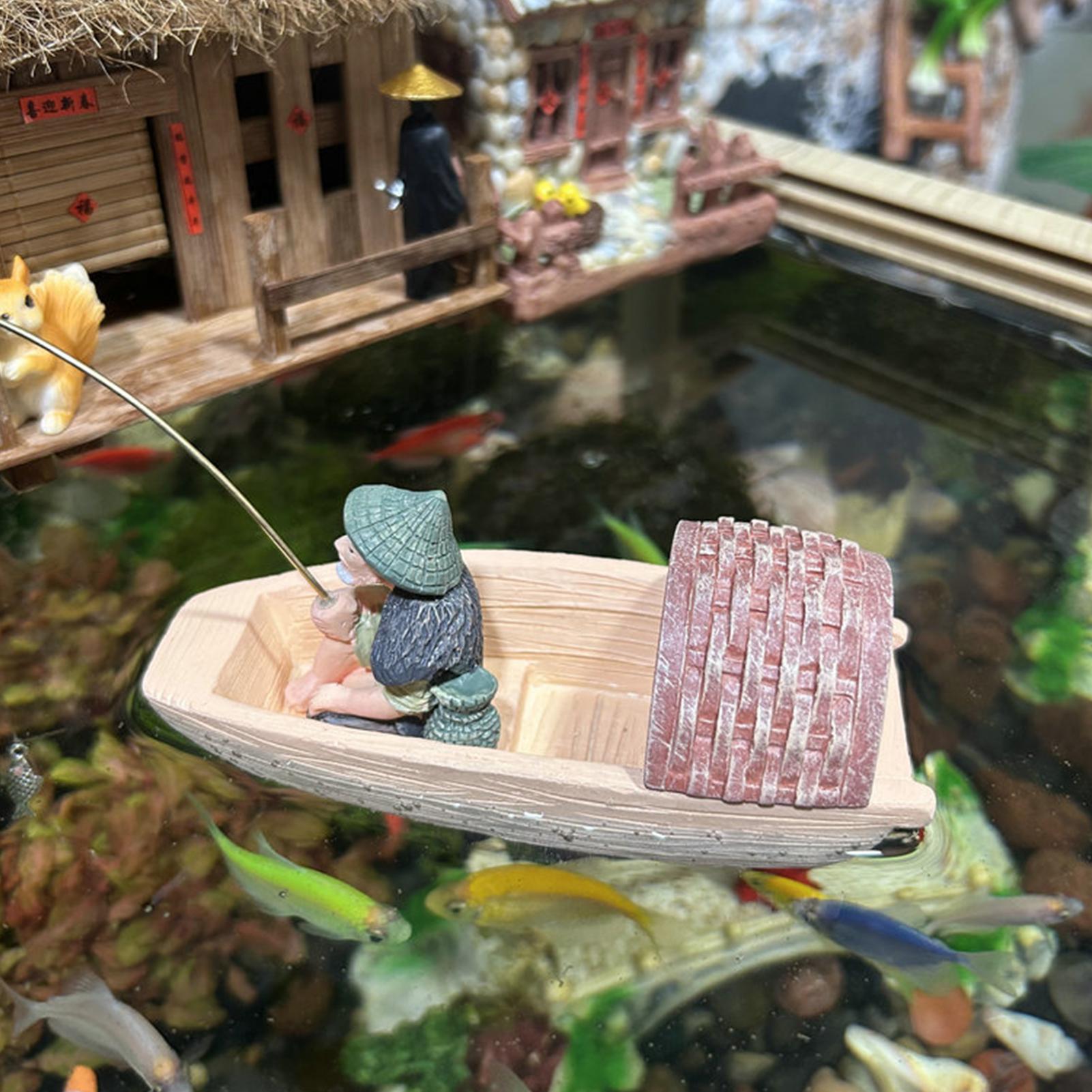 Reçine Yüzen Balıkçı Teknesi S - Aquarium Fish Tank Price incelemesi ve fiyatı