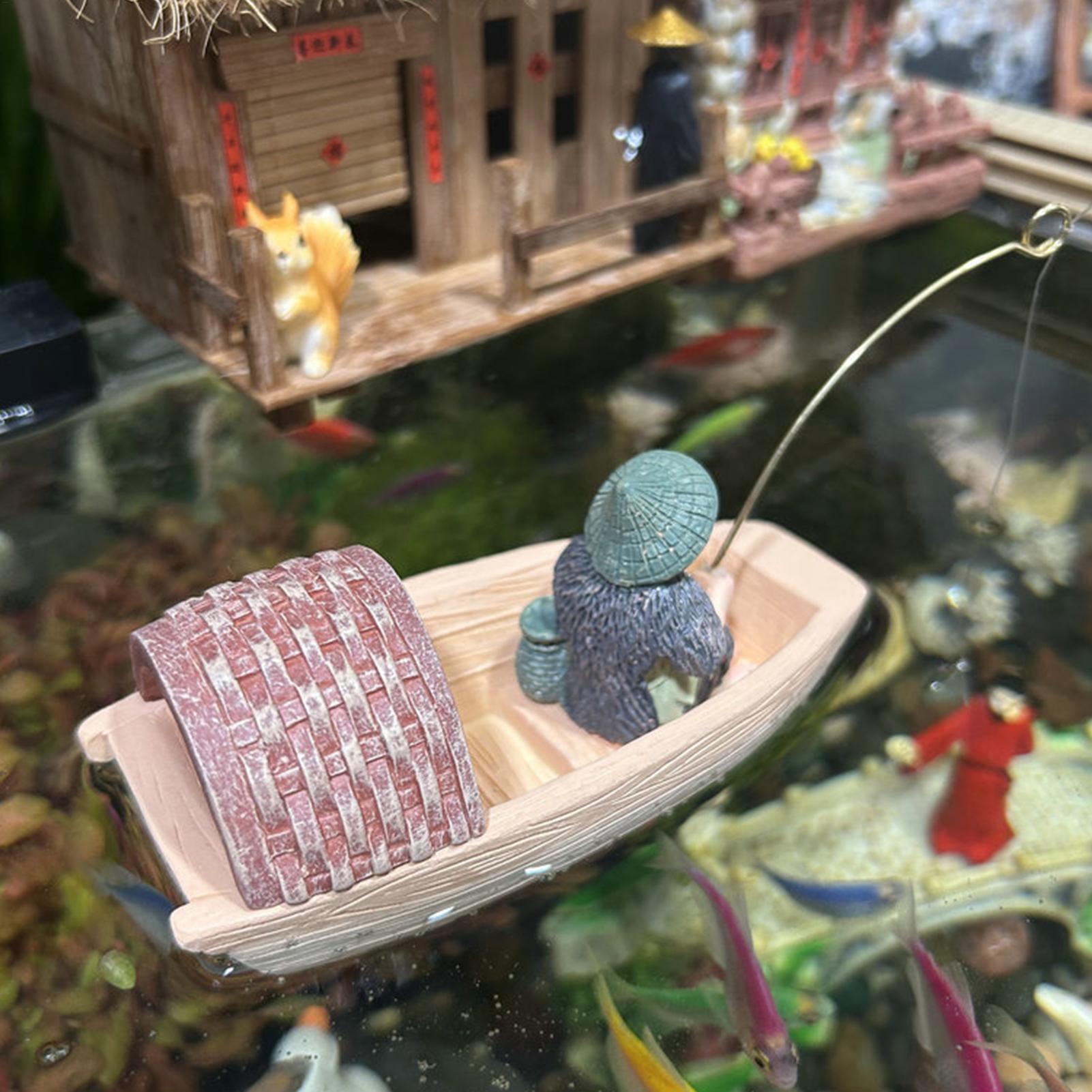 Reçine Yüzen Balıkçı Teknesi S - Aquarium Fish Tank Price incelemesi ve fiyatı